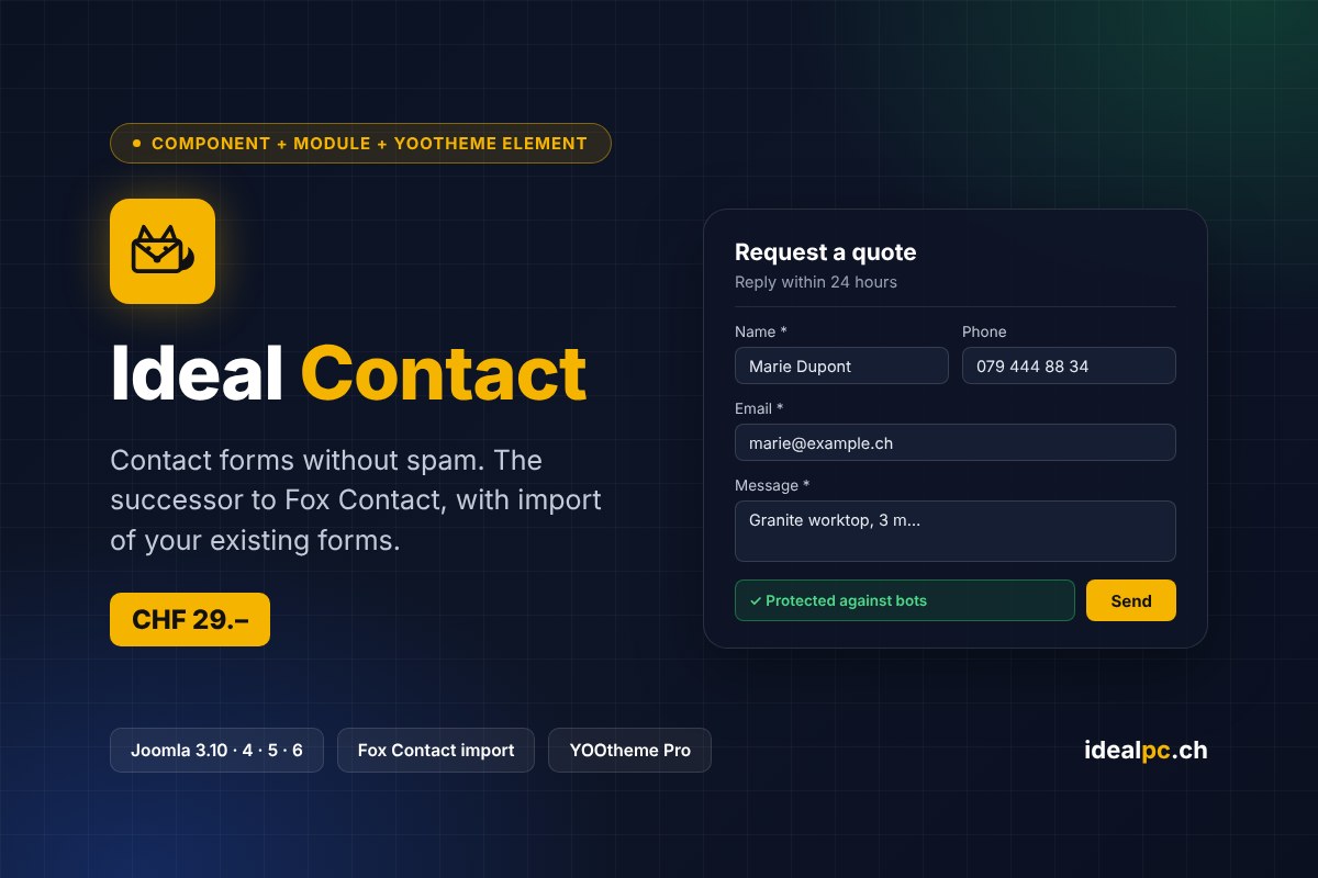 Ideal Contact – contact forms for Joomla and YOOtheme Pro
